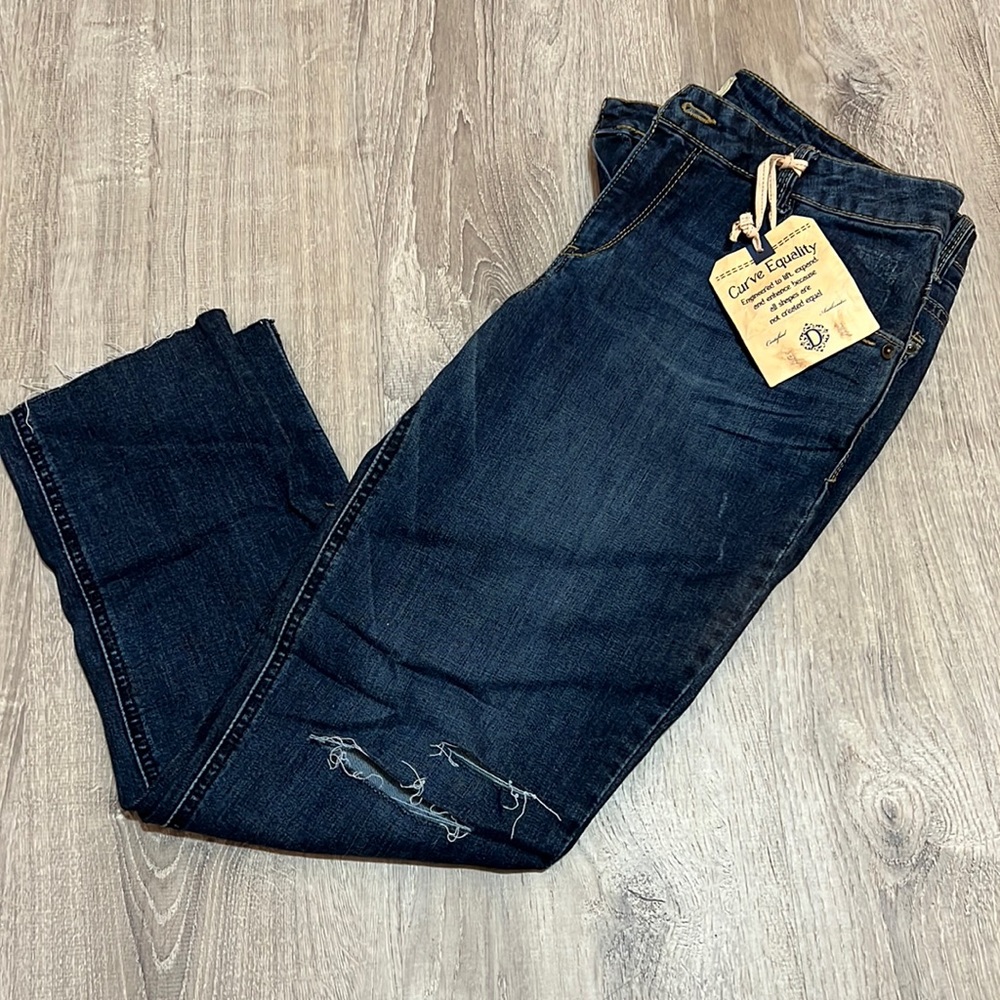 Straight blue jeans